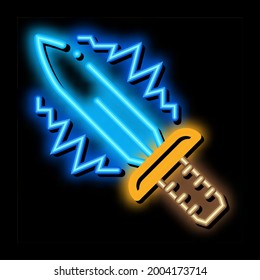 Sparkle Sword neon light sign vector. Glowing bright icon Sparkle Sword sign. transparent symbol illustration