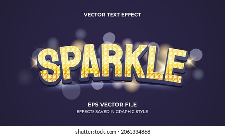 Sparkle Text Effect. Dark Background With Beautiful Light.