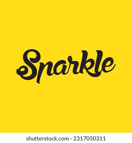 sparkle text on yellow background.