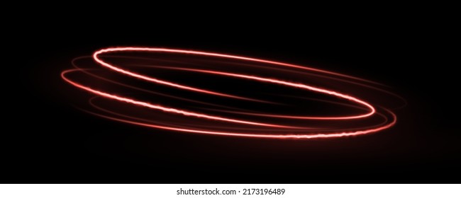 Sparkle twirl circle with bright particles on transparent background. Magic luminous lines with light effect.