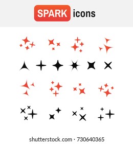 Sparkle vector. Black sparkles, glowing light effect stars.
