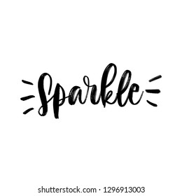 SPARKLE. VECTOR HAND LETTERING. FAIRY, MAGICAL, CUTE LETTERING