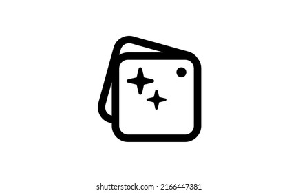 sparkle vector icon minimalist design out line style  with white background