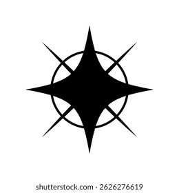 Icono de Vector brillante. Ilustración del símbolo del brillo. signo de la estrella o logotipo.