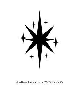 Icono de Vector brillante. Ilustración del símbolo del brillo. signo de la estrella o logotipo.