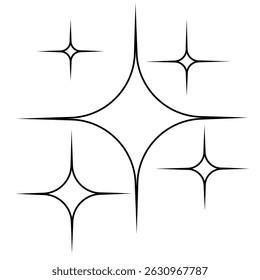 Ícone do vetor de faísca. Ilustração do símbolo do brilho. sinal de estrela ou logotipo.
