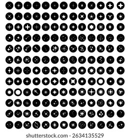 Sparkle vector icons set. Shine symbol illustration. Star sign collection.