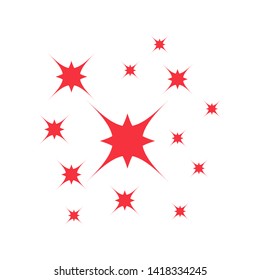 Sparkle vector icons. Shine and Glow flat vector icons