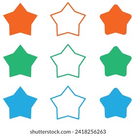 Iconos vectoriales de destello. Símbolo brillante. Colección de signos de estrella