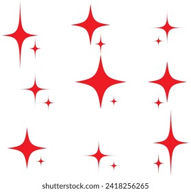 Sparkle vector icons. Shine symbol. Star sign collection
