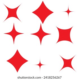 Iconos vectoriales de destello. Símbolo brillante. Colección de signos de estrella