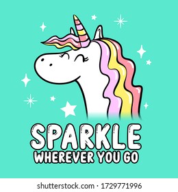 Sparkle wherever you go! Vector graphics. Digital art.