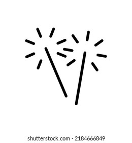 Sparkler, bengal fire logo simple icon vector. Flat design.ai