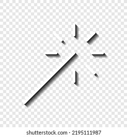 Sparkler, bengal fire simple icon vector. Flat design. White with shadow on transparent grid. 