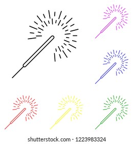 Sparkler candle line icon. Elements of Christmas and New Year in multi colored icons. Simple icon for websites, web design, mobile app, info graphics on white background