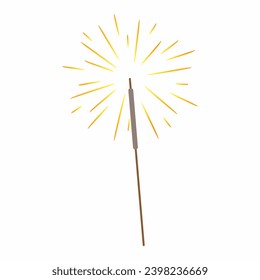 sparkler drawing vector isolated on white