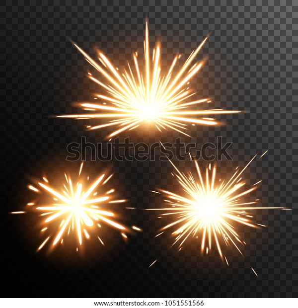 スパークラー エフェクトのベクター画像 輝く火花 爆発 ベンガルの光 花火 のベクター画像素材 ロイヤリティフリー