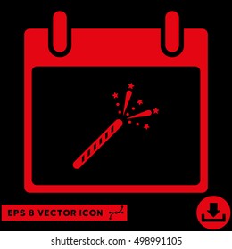 Sparkler Firecracker Calendar Day icon. Vector EPS illustration style is flat iconic symbol, red color.