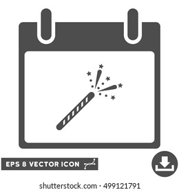 Sparkler Firecracker Calendar Day icon. Vector EPS illustration style is flat iconic symbol, gray color.