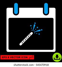 Sparkler Firecracker Calendar Day icon. Vector EPS illustration style is flat iconic bicolor symbol, blue and white colors.