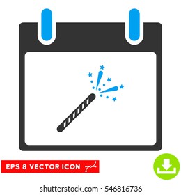 Sparkler Firecracker Calendar Day icon. Vector EPS illustration style is flat iconic bicolor symbol, blue and gray colors.