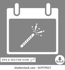 Sparkler Firecracker Calendar Day icon. Vector EPS illustration style is flat iconic symbol, white color.