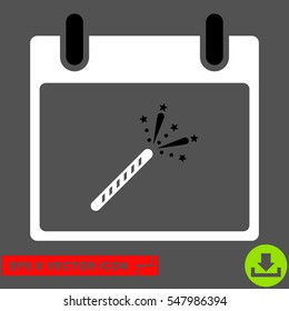 Sparkler Firecracker Calendar Day icon. Vector EPS illustration style is flat iconic bicolor symbol, black and white colors.