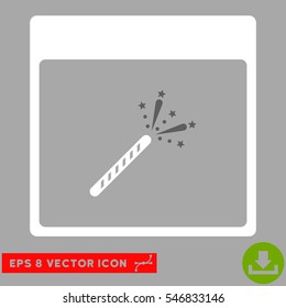 Sparkler Firecracker Calendar Page icon. Vector EPS illustration style is flat iconic bicolor symbol, dark gray and white colors.