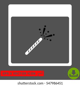 Sparkler Firecracker Calendar Page icon. Vector EPS illustration style is flat iconic bicolor symbol, black and white colors.