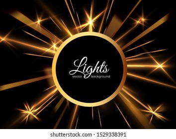 Sparkler frame, great design for any purposes. Shiny magic Isolated golden garland border. Holiday glowing backdrop. Christmas celebration background border vector illustration.