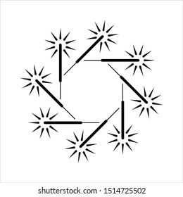 Sparkler Icon, Festival Firework Vector Art Illustration