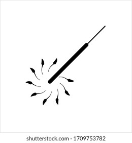Sparkler Icon, Festival Firework Vector Art Illustration