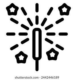 icono de sparkler en estilo de línea