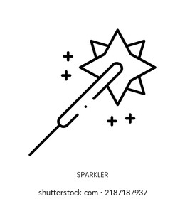 sparkler icon. Linear style sign isolated on white background. Vector illustration