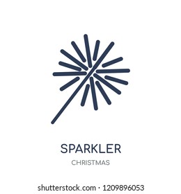 Sparkler icon. Sparkler linear symbol design from Christmas collection. Simple outline element vector illustration on white background.