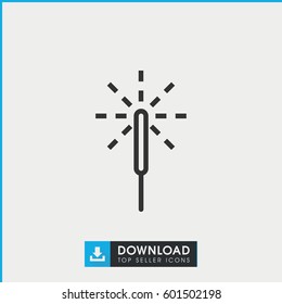 sparkler icon. simple outline sparkler vector icon. on white background.