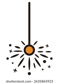 Sparkler icon, simple vector illustration