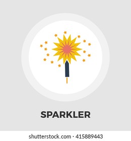 Sparkler icon vector. Flat icon isolated on the white background. Editable EPS file. Vector illustration.