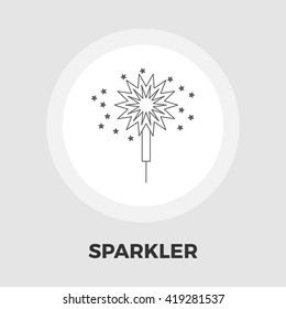 Sparkler icon vector. Flat icon isolated on the white background. Editable EPS file. Vector illustration.