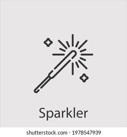 sparkler icon vector icon.Editable stroke.linear style sign for use web design and mobile apps,logo.Symbol illustration.Pixel vector graphics - Vector