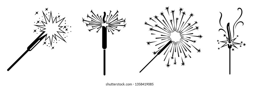 Sparkler icons set. Simple set of sparkler vector icons for web design on white background