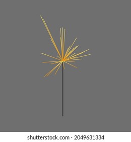 Sparkler illustration. Vector in flat design