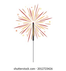 chispa aislada en fondo blanco, ilustración de vector de color