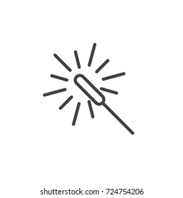 Sparkler line icon, outline vector sign, linear style pictogram isolated on white. Symbol, logo illustration. Editable stroke