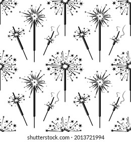 sparkler seamless vector background for holiday