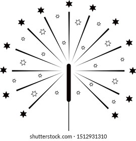 sparkler simple icon isolated on white