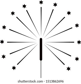 sparkler simple icon isolated on white