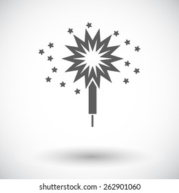 Sparkler. Single flat icon on white background. Vector illustration.