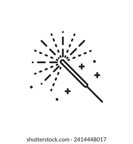 Sparkler stick icon, isolated on white background, vector illustration