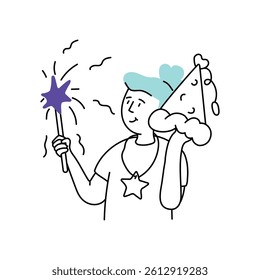Sparkler Stick Vector Style illustration
